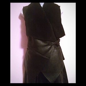 BlankNYC vegan leather vest w/ faux fur lining